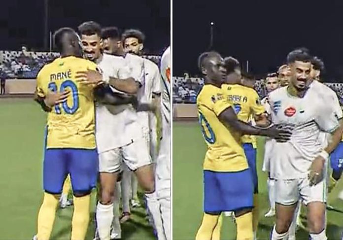 فيديو دهشة السنغالي صاديو ماني على توأم على لاجامي قبل مباراة النصر والفتح
